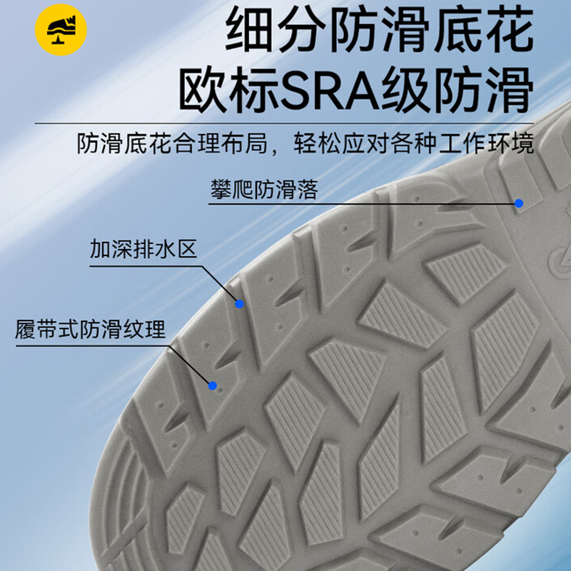 安騰A1816超纖皮透氣網布防砸防靜電安全鞋圖片3