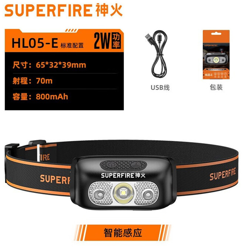 神火HL05-E智能感應高亮遠射雙光源頭燈圖片1 神火HL05-E智能感應高亮遠射雙光源頭燈圖片1