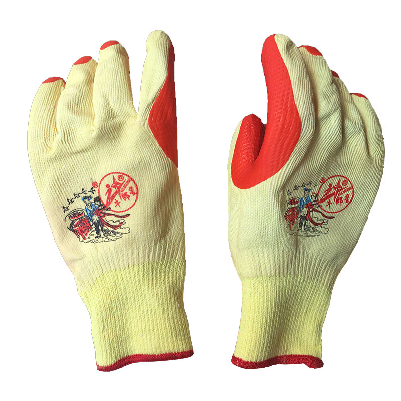 牛郎星NL-198黃紗紅膠膠片勞保手套