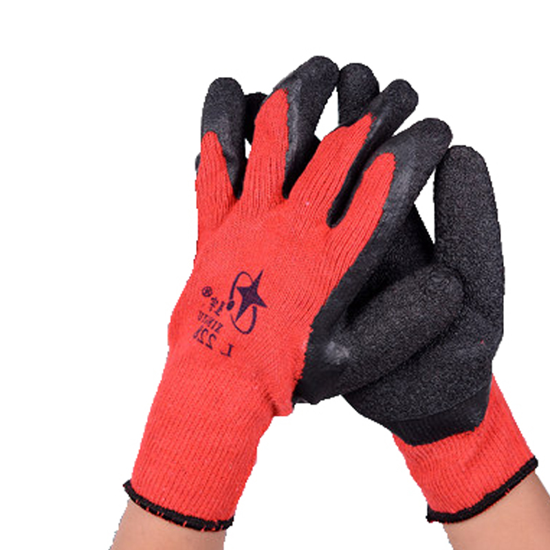 星宇L228乳膠皺紋勞保手套