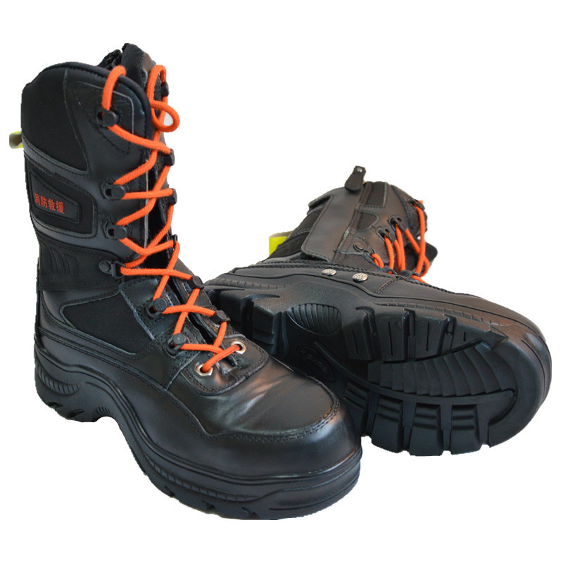 尊獅牛皮消防員救援安全靴