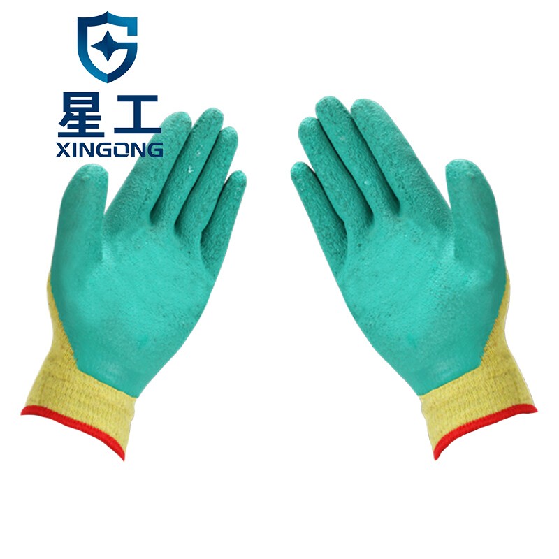 星工XGS-J1防滑耐磨浸膠棉紗線勞保手套 