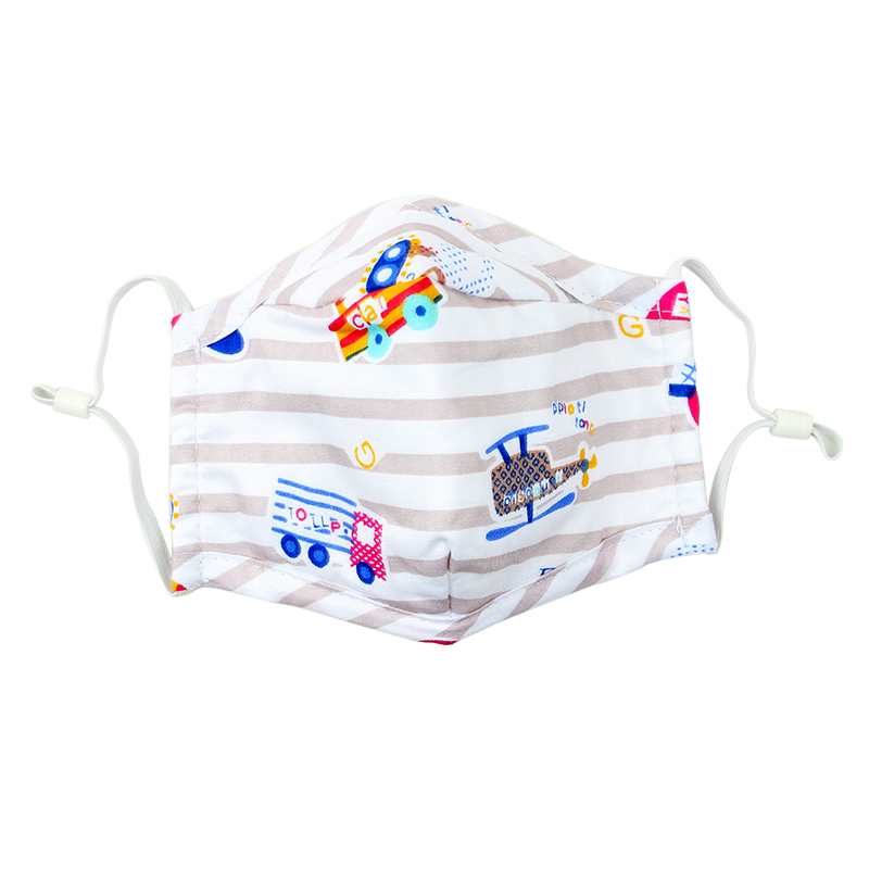 藍星褐色耳戴式兒童棉布口罩