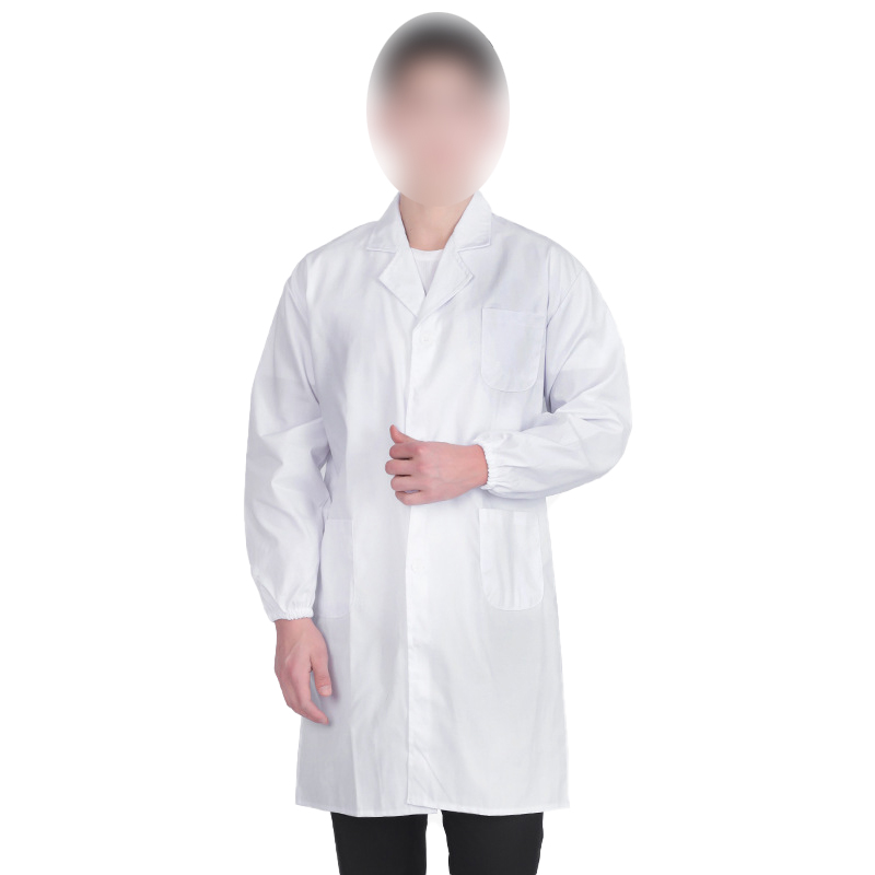 白大褂長袖薄款純棉松緊袖口醫護服
