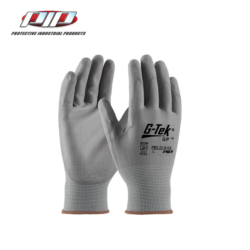 PIP PMX-33-G125經濟款灰色PU涂層勞保手套