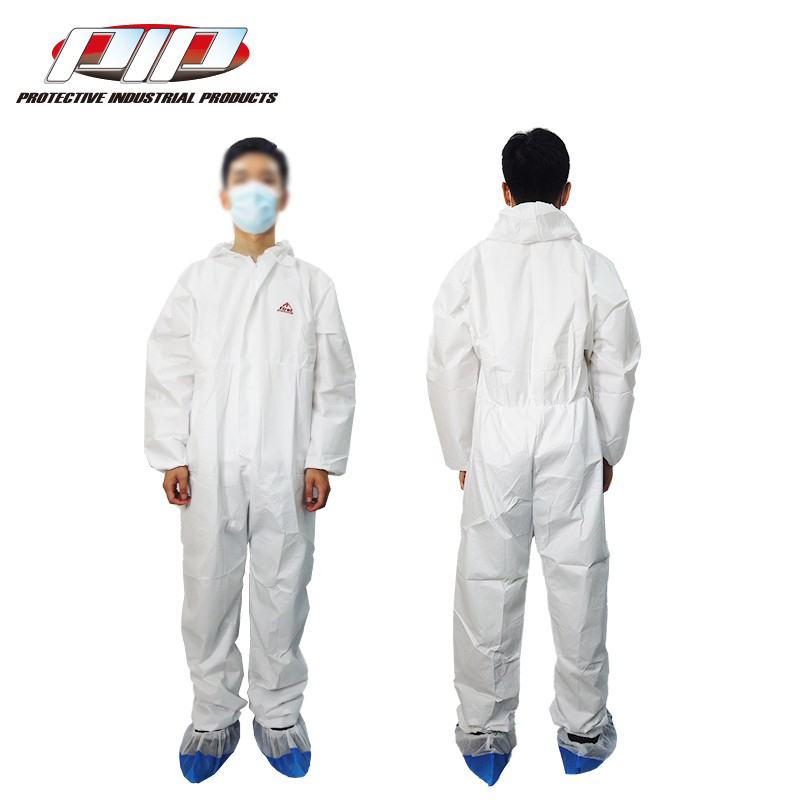 PIP I602白色帶帽連體一次性防護(hù)服