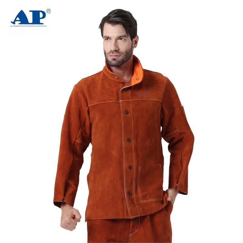 友盟AP-7130咖啡色全皮焊工服上衣