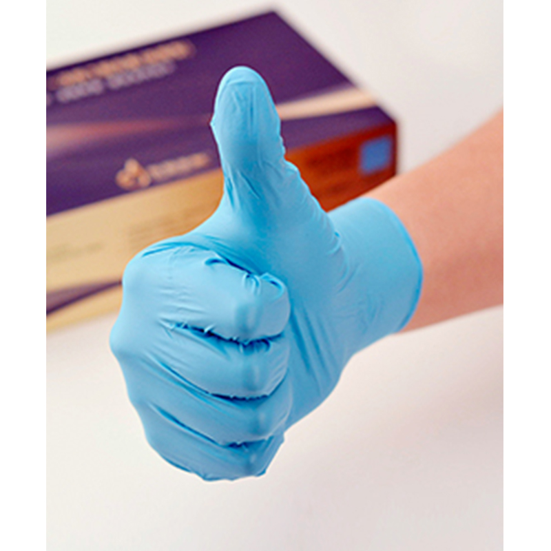 東亞600-1藍色無粉一次性丁腈手套
