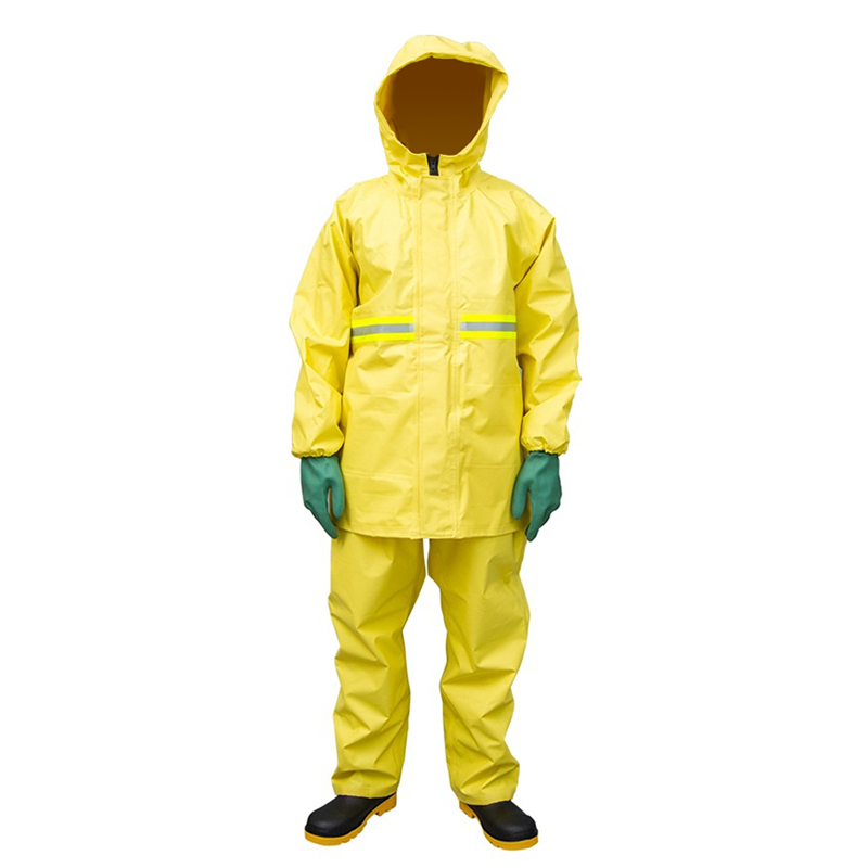 定和DH553分體防化服帶反光條氯丁膠防化服