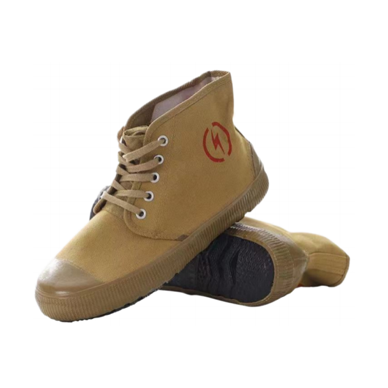 金步安布面膠底絕緣安全鞋5KV黃色高幫款