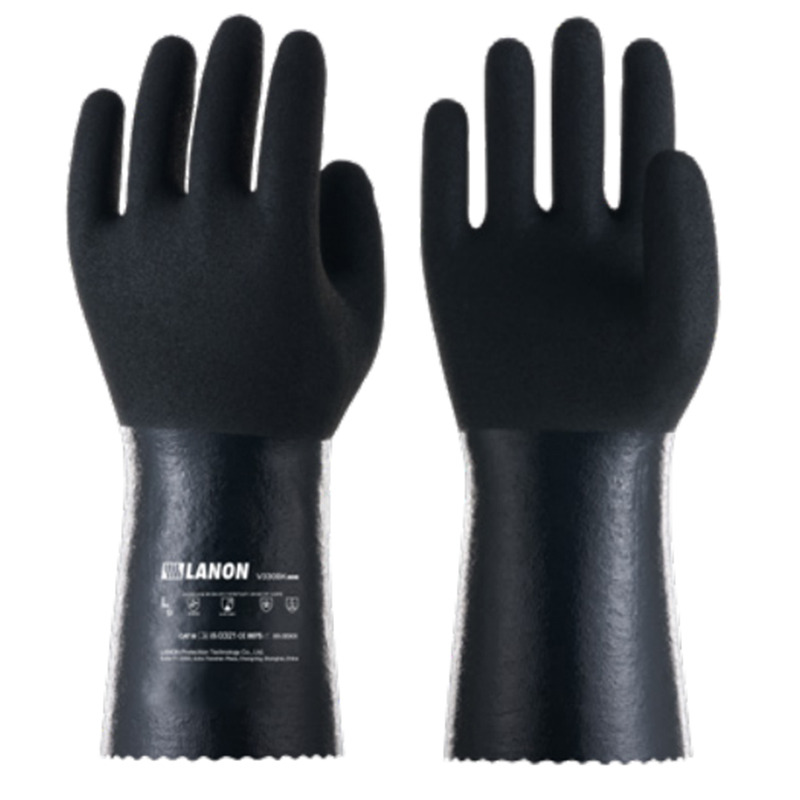 LANON蘭浪V330BK ESD防靜電耐油丁腈防化手套