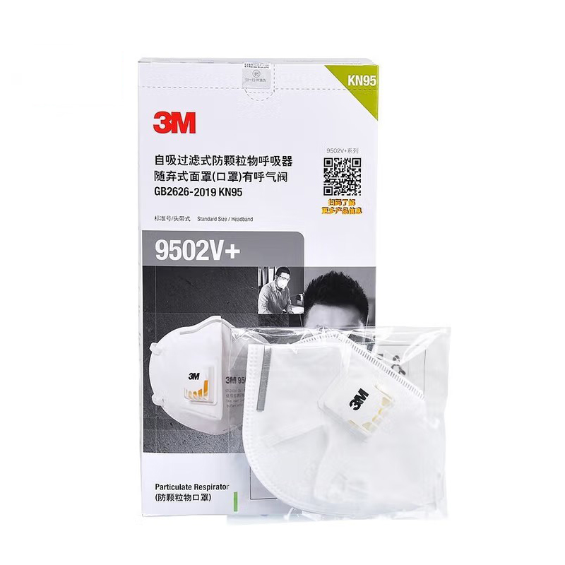 3M 9502V+折疊頭戴式帶閥KN95防塵口罩（獨立裝）