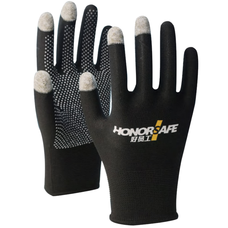 好員工D1306滌綸點塑觸屏手套