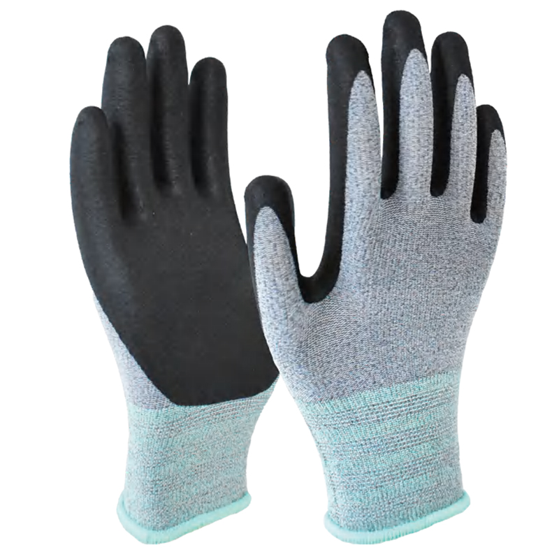 好員工N307L尼龍萊卡丁腈發泡涂層手套
