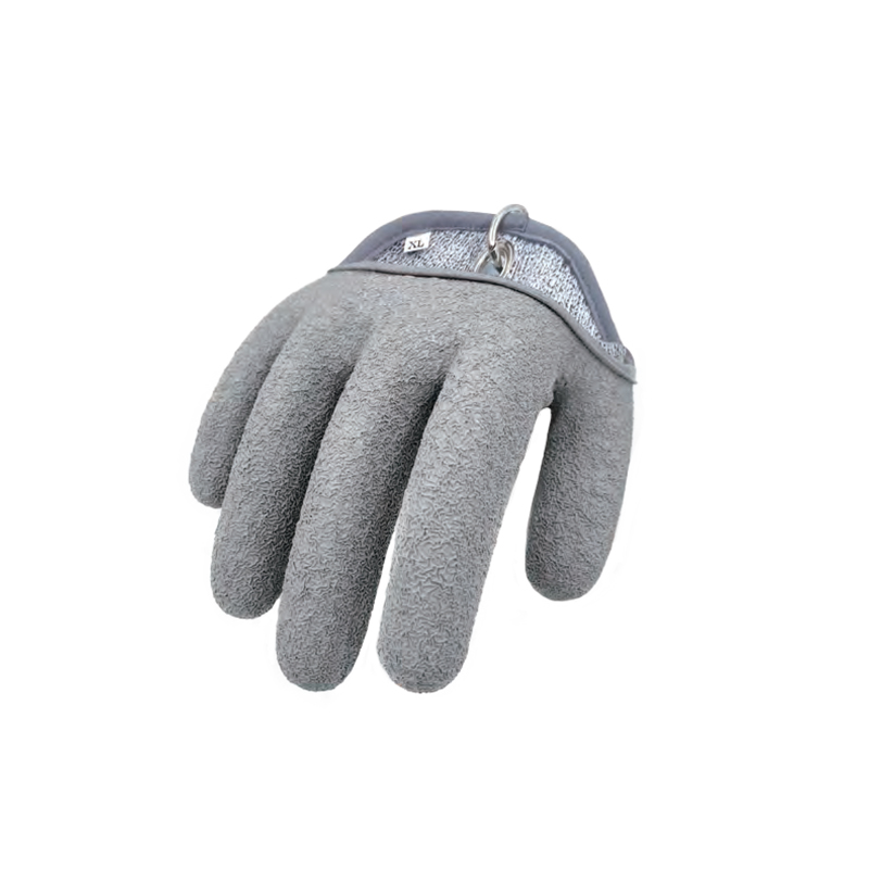 思衛(wèi)爾F360麻灰色半掌型13針乳膠涂層HPPE防水防扎釣魚(yú)手套