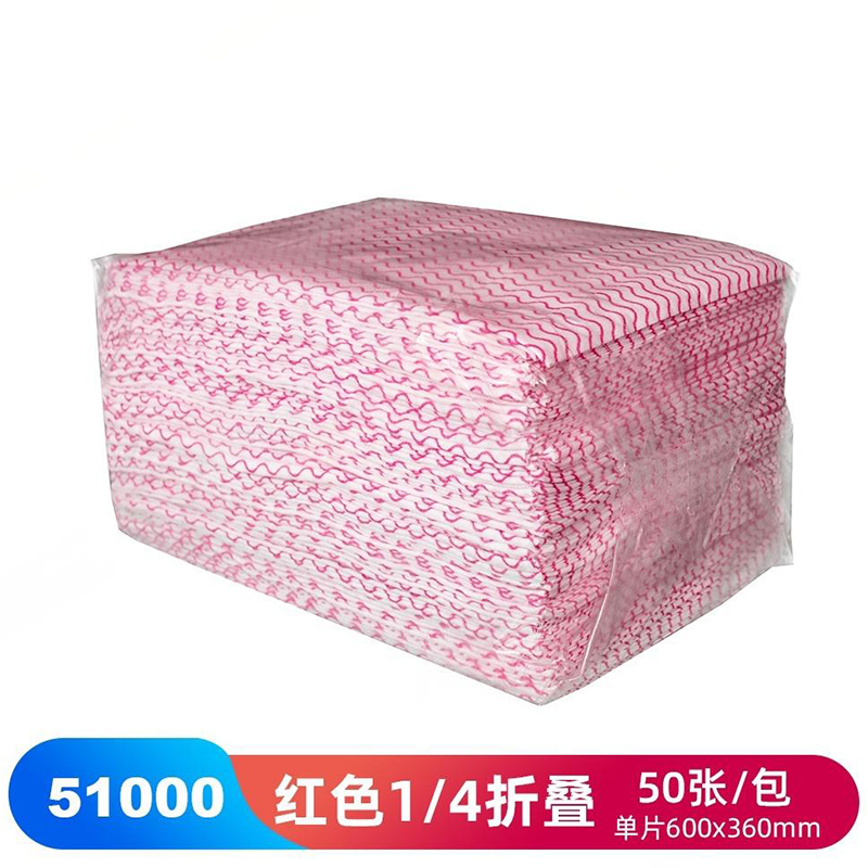 JEENOR潔諾 HV70 51000紅色波浪紋家用清潔布