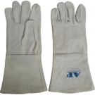 友盟AP-1205耐磨隔熱牛二層皮電焊手套