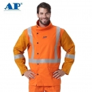 友盟AP-2730橙色防火布配金黃皮袖焊工服