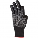 好員工D1305黑色半指滌綸點塑手套