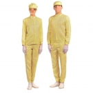 嘉柏利通F-2115黃色立領拉鏈式分體潔凈服