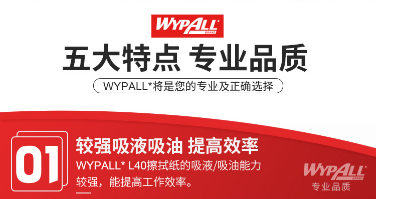 金佰利05701WYPALL* L40工業(yè)擦拭紙圖片5