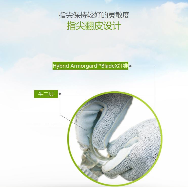 賽立特ST58117F-10一般手指翻皮5級防割手套圖片4