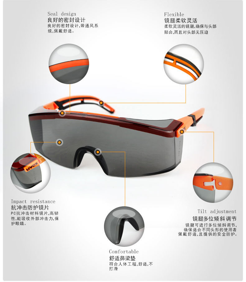 UVEX優(yōu)唯斯9064246防霧防刮擦防化防護(hù)眼鏡圖片6