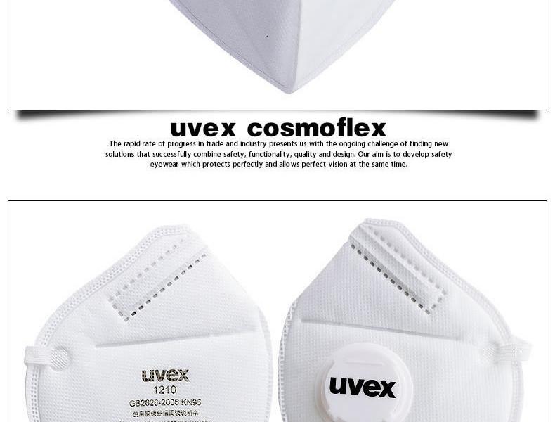 UVEX優(yōu)唯斯8721210折疊式帶閥KN95防塵口罩圖片4