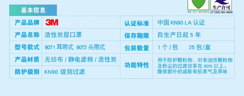 3M9072KN90有機蒸氣防毒口罩圖片4