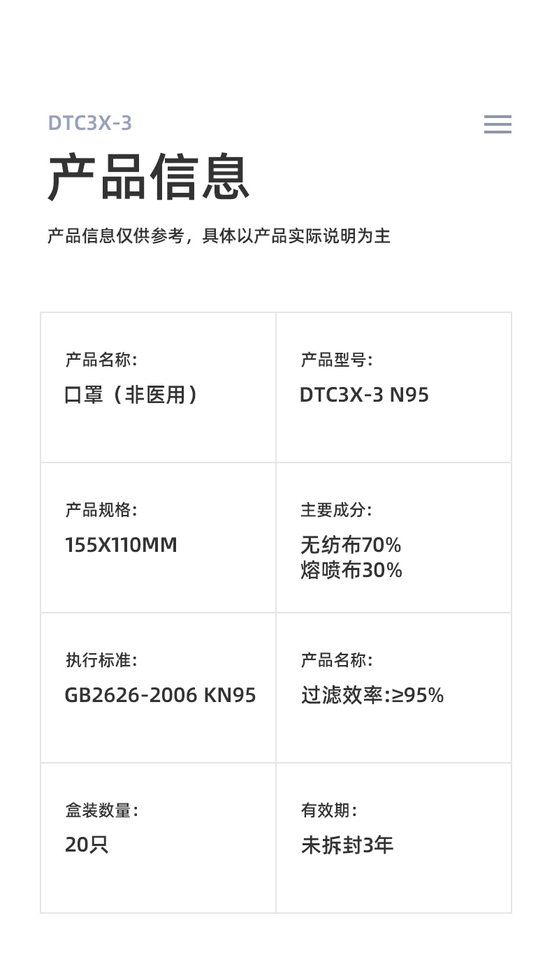 大勝DTC3X-3 KN95防塵口罩圖片11