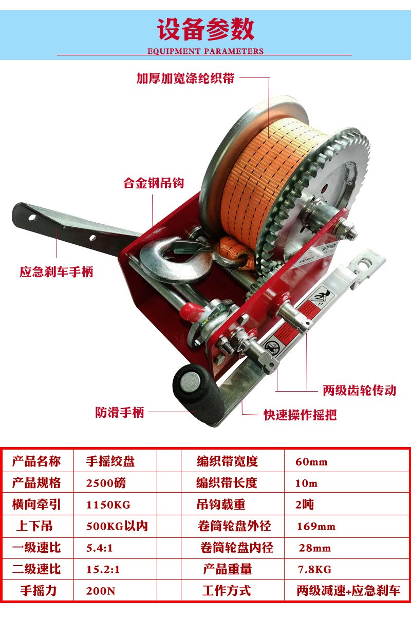 宣科2500磅手動絞盤圖片4