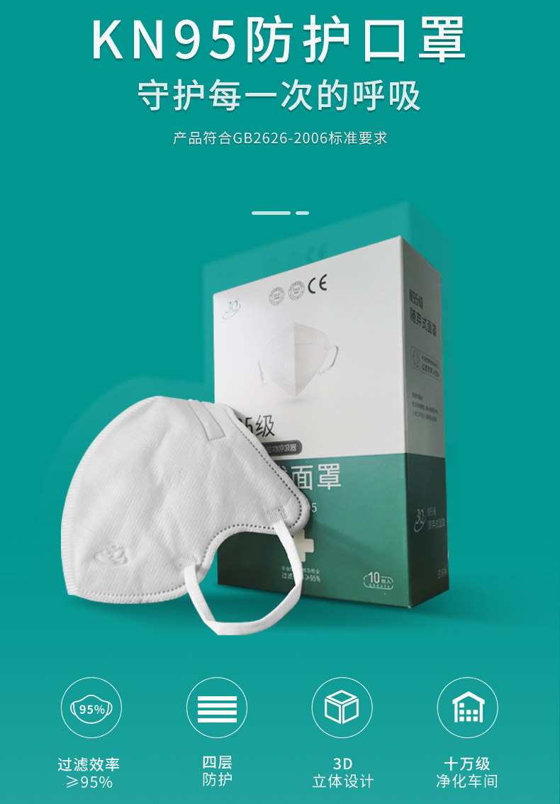 三奇KN95防護(hù)口罩圖片2