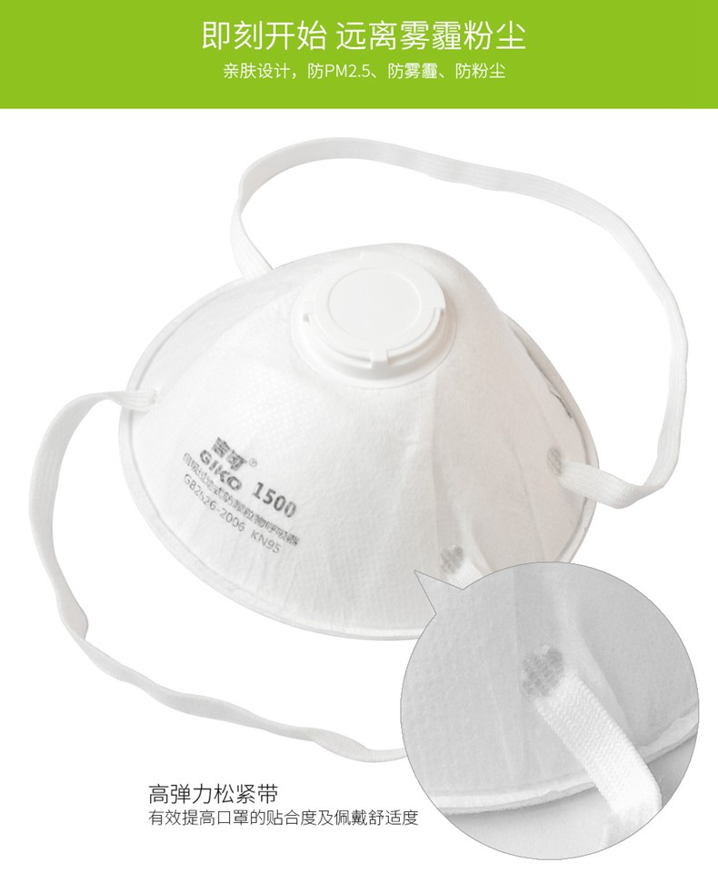 吉可1500帶閥防塵口罩圖8