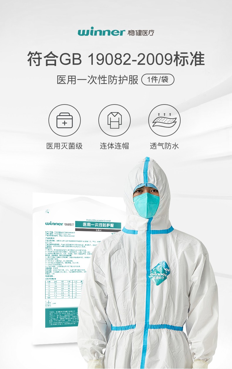 穩健604-008224-165醫用防護服圖1