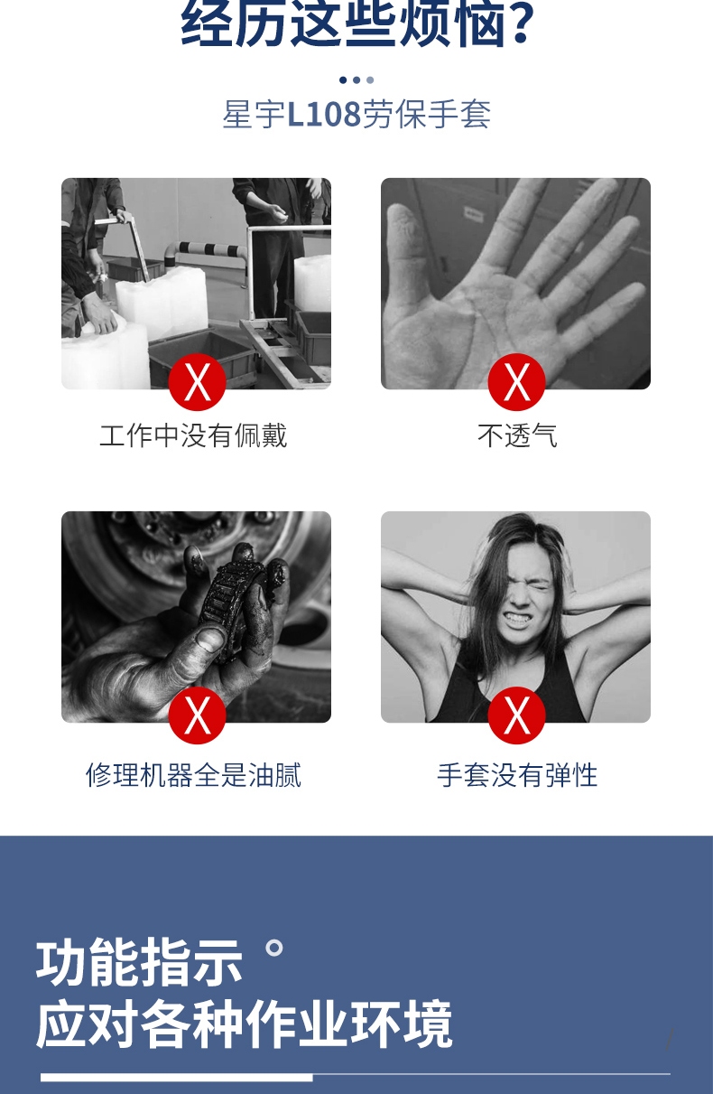 星宇L108 300號皺紋勞保手套圖片2