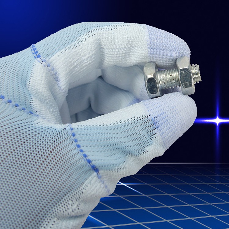 星宇PU538尼龍彩指加固PU勞保手套圖片1