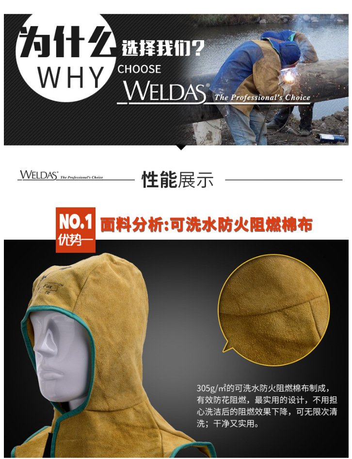 威特仕23-6680Z全護式防火阻燃焊帽圖3