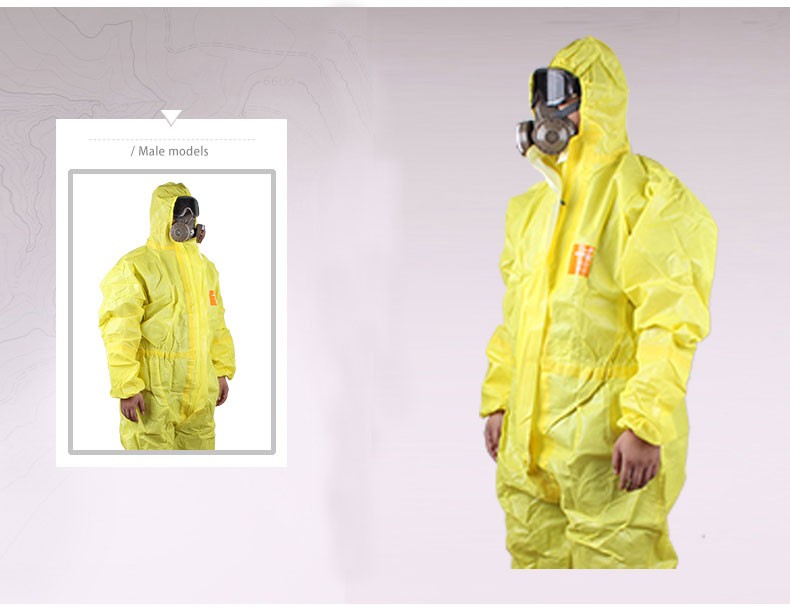 微護佳MC3000YE30-W-99-111-02黃色雙袖連體防化服圖片14