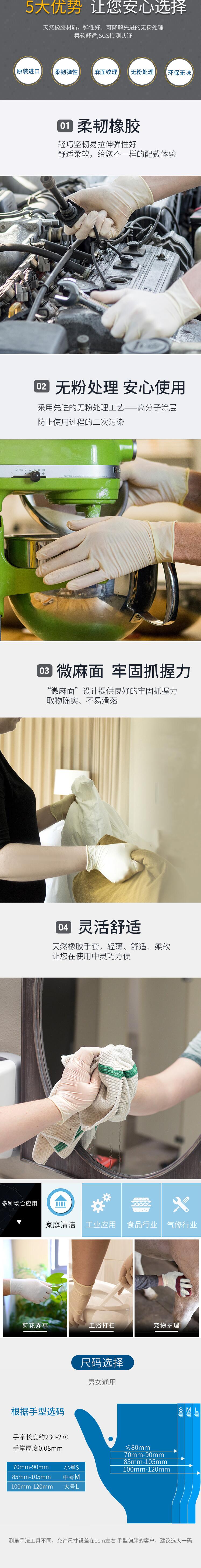 愛馬斯TLFC42100加厚一次性乳膠手套圖片