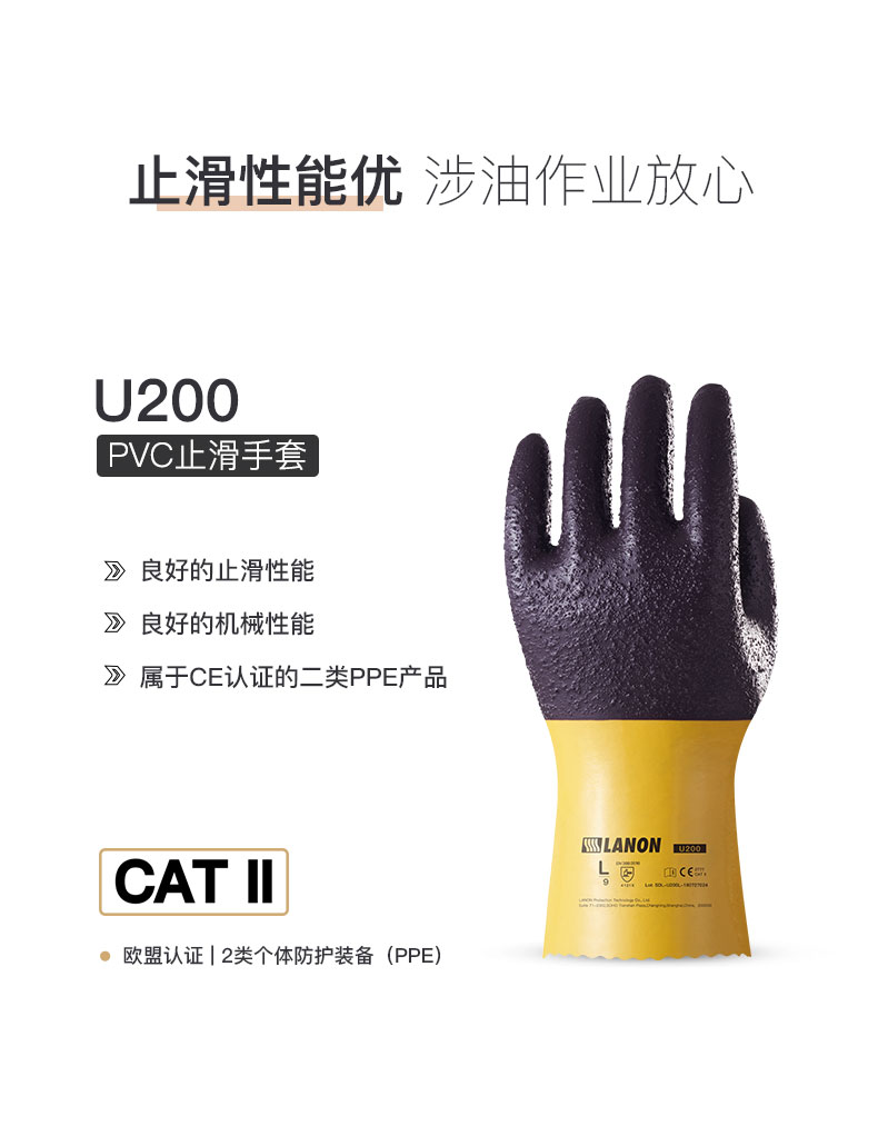 LANON蘭浪U200耐磨防滑PVC手套圖片2