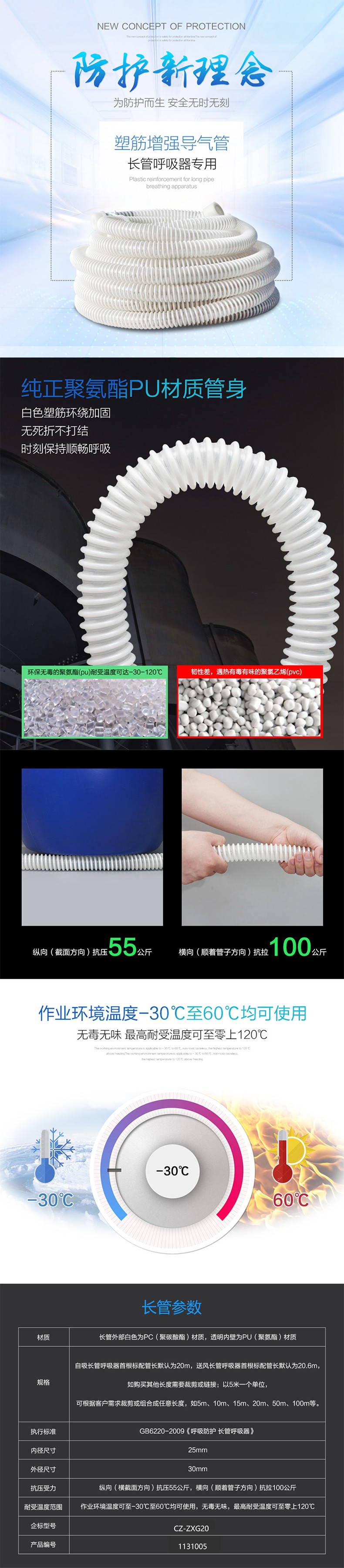 海固CZ-ZXG20長管呼吸器塑筋增強(qiáng)管圖片