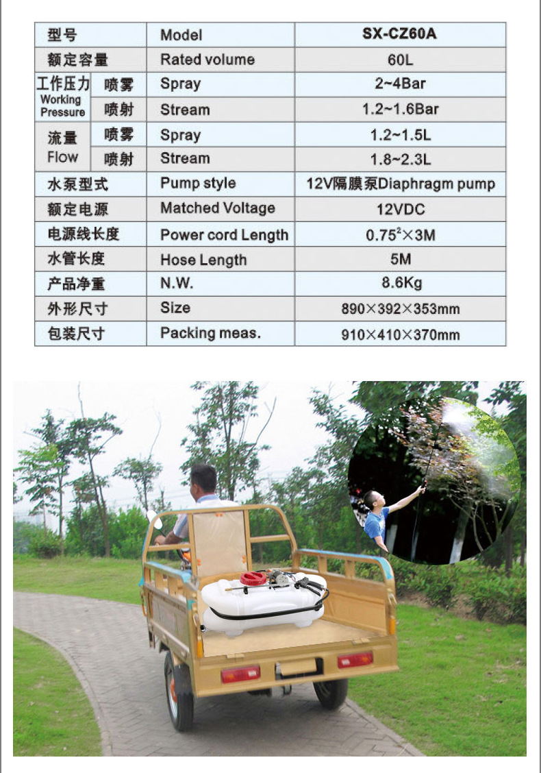 市下SX-CZ60A車載式電動(dòng)噴霧器圖片3