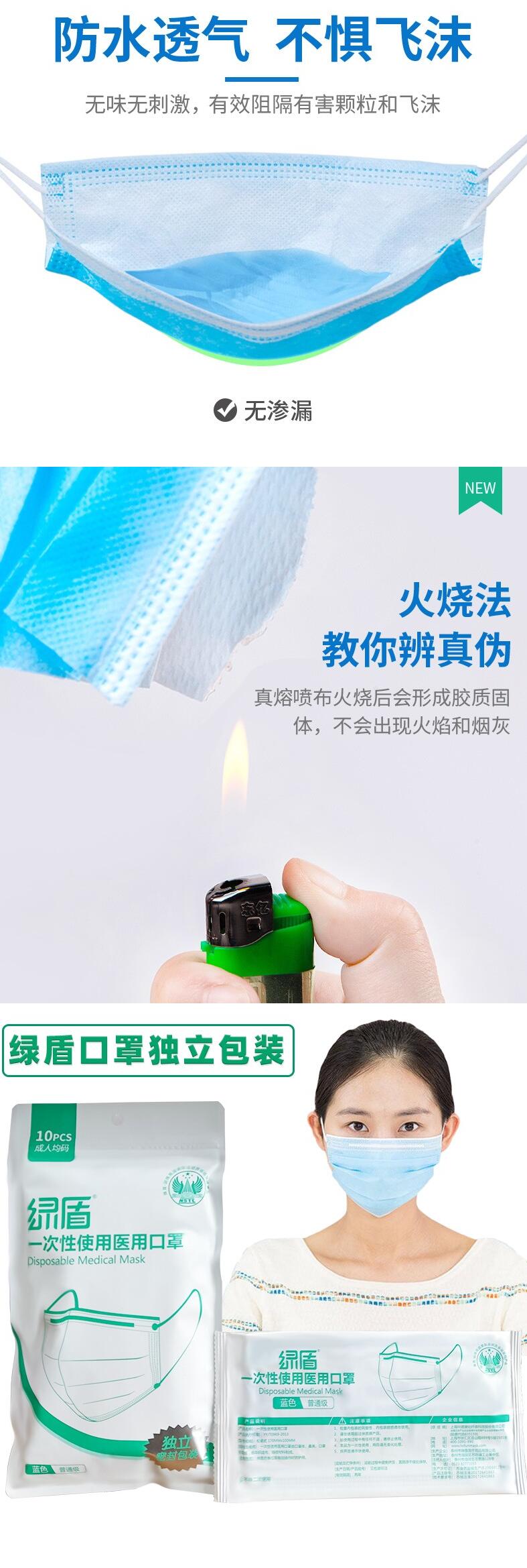 綠盾一次性使用醫(yī)用口罩圖片2