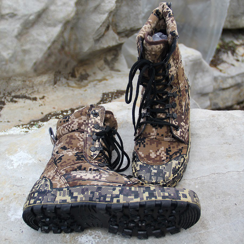 3537超高腰迷彩鞋高幫耐磨一體鞋舌防風(fēng)防沙勞保鞋