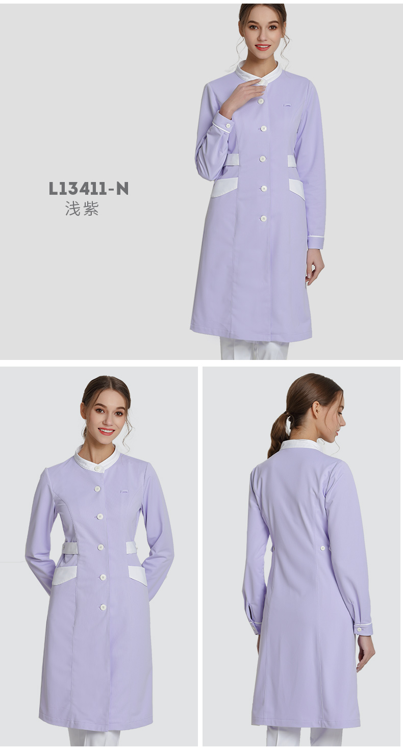 樂倍康L13411-N淺紫長袖護(hù)士服圖片1