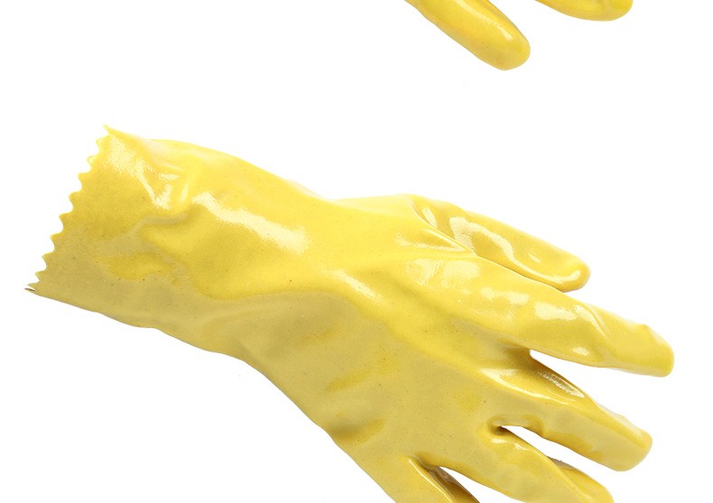 千禧龍028黃棉毛浸塑PVC手套圖片10