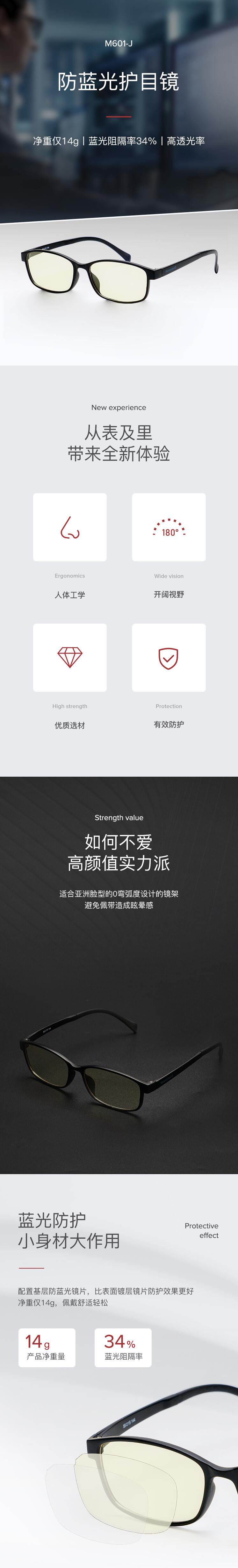 霍尼韋爾M601-J防藍光防沖擊防護眼鏡圖片1