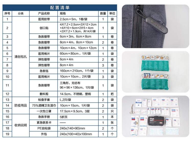 藍帆醫(yī)療CZ-B031黑色車載急救包圖片