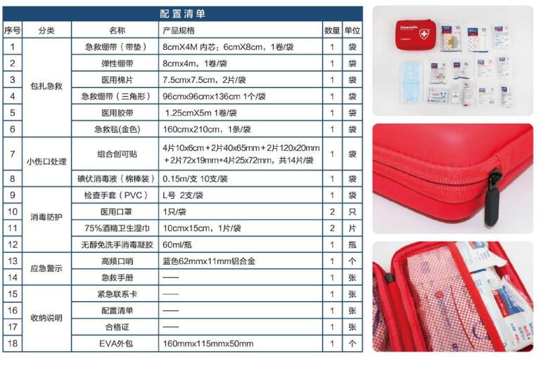 藍帆醫療HW-E004便攜戶外急救包圖片