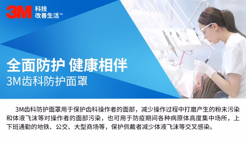 3M齒科防護(hù)面罩防護(hù)膜30片裝(不含框架)圖片1